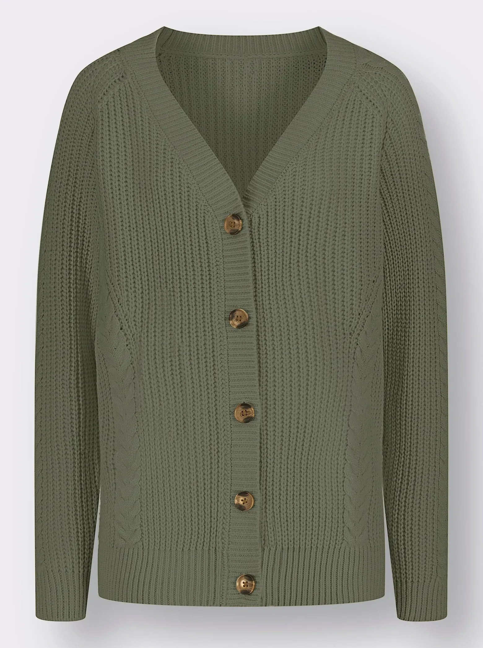 Strickjacke mit Zopfmuster