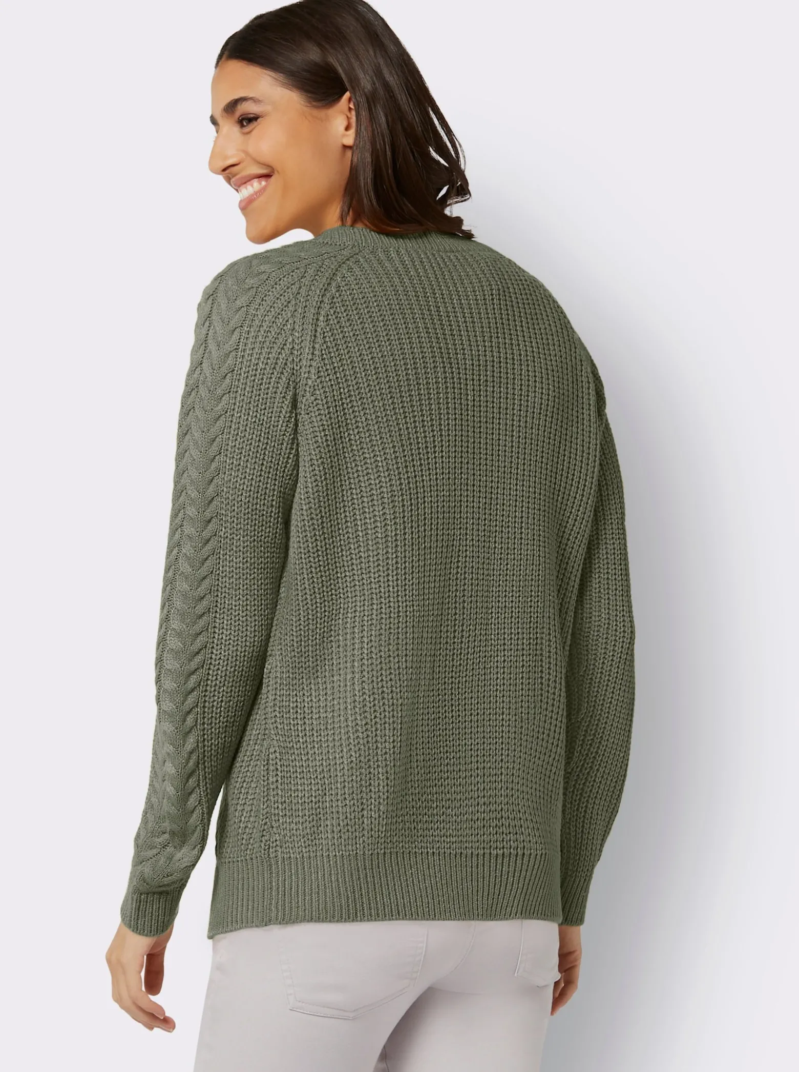 Strickjacke mit Zopfmuster