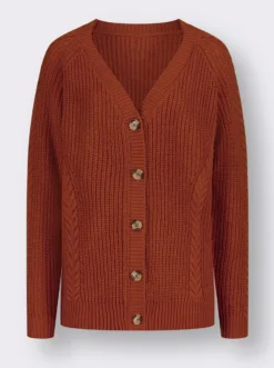 Strickjacke mit Zopfmuster