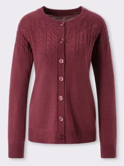 Strickjacke mit Zopfmuster