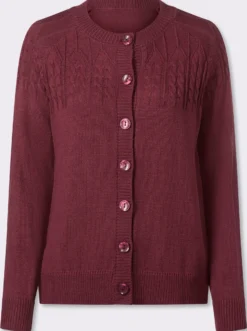 Strickjacke mit Zopfmuster