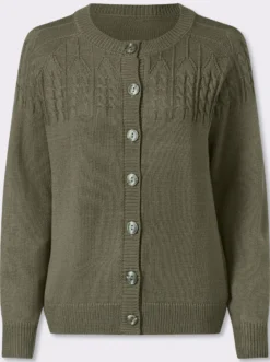 Strickjacke mit Zopfmuster