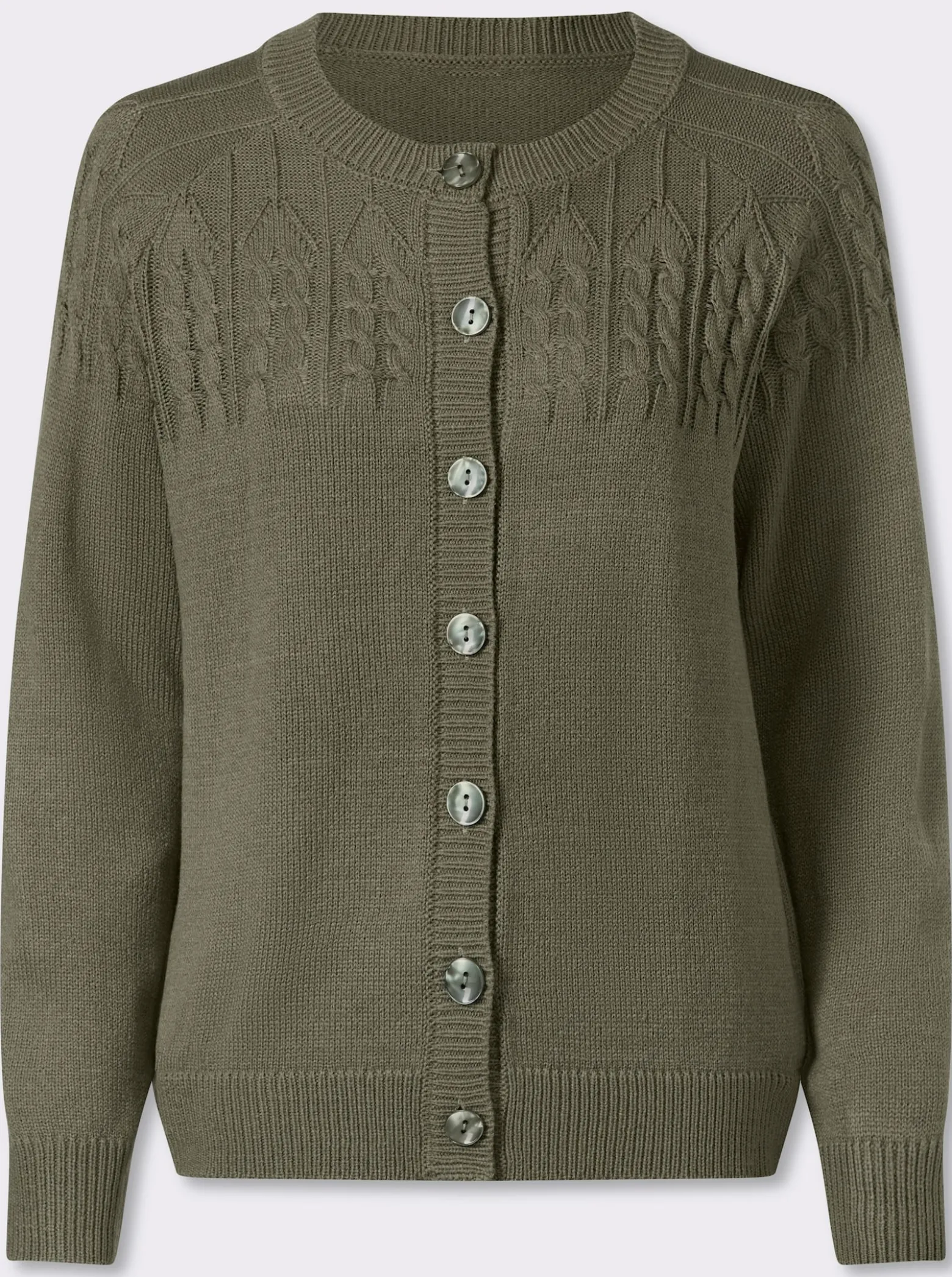 Strickjacke mit Zopfmuster