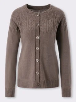 Strickjacke mit Zopfmuster
