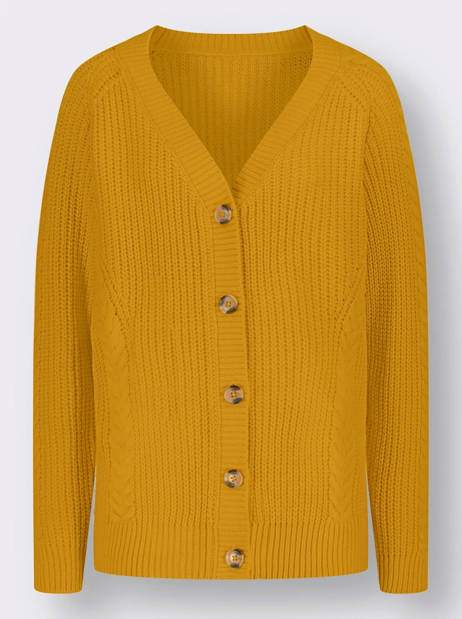 Strickjacke mit Zopfmuster