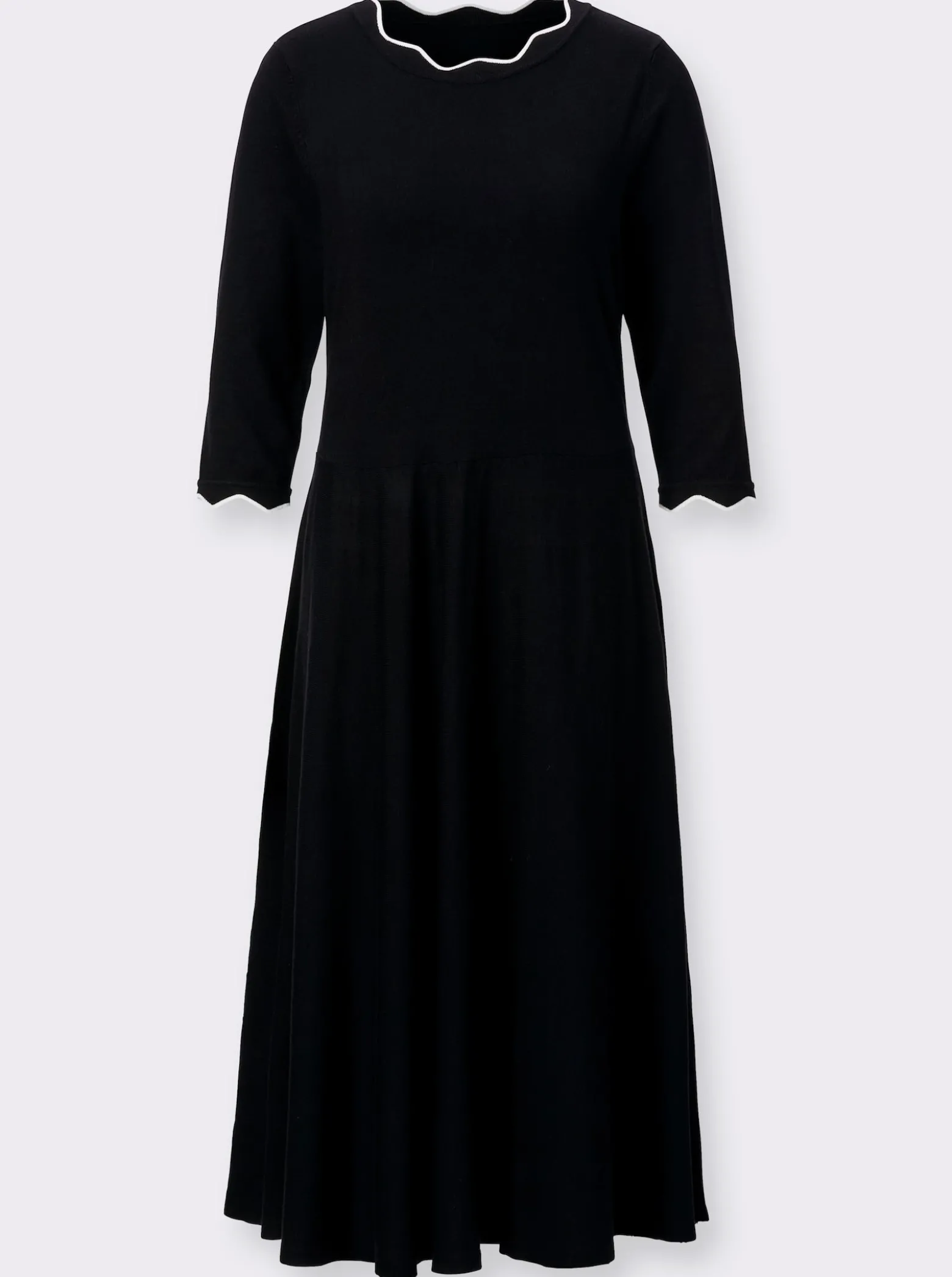Strickkleid mit gewellten Abschlüssen