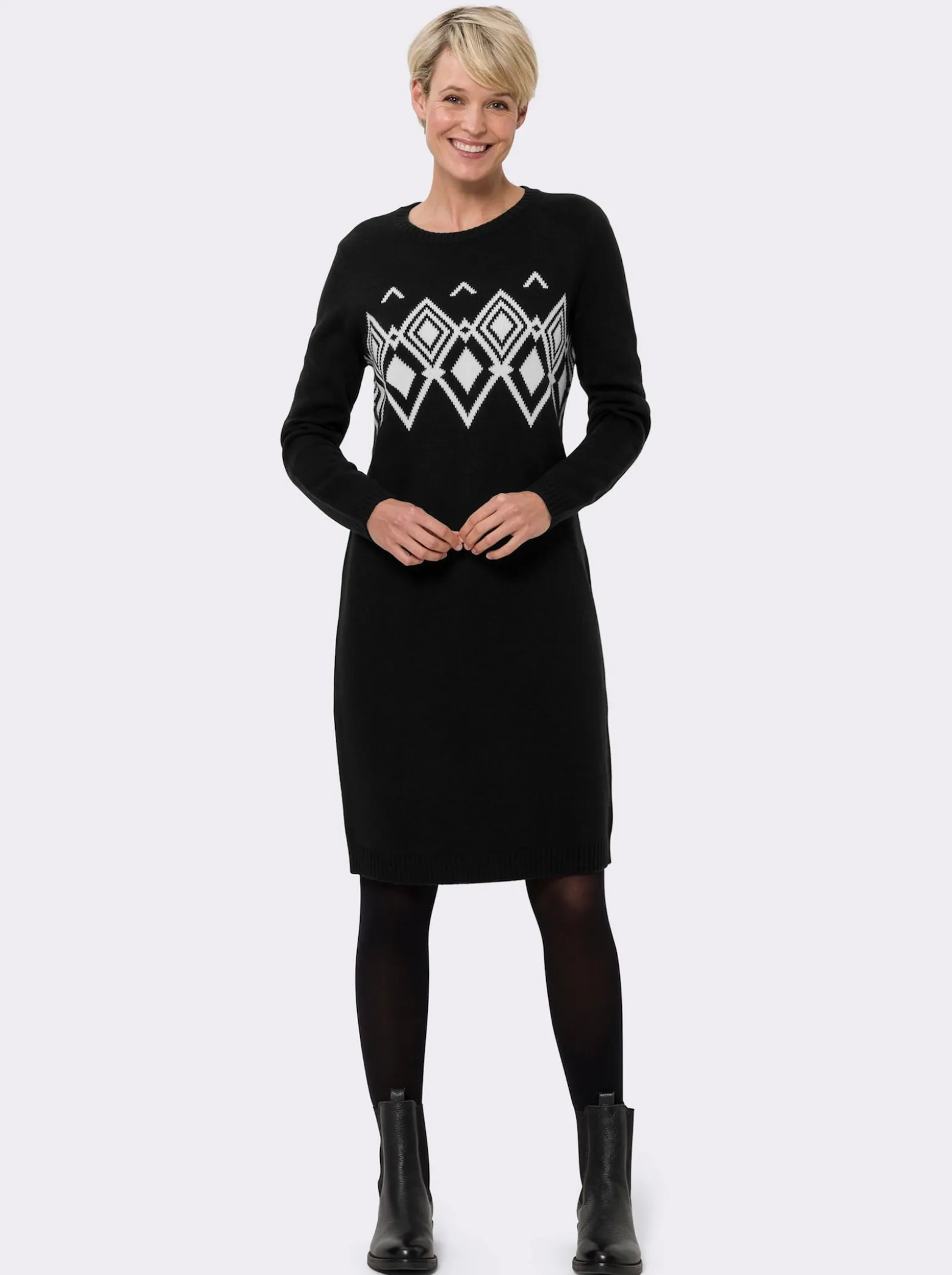 Strickkleid mit Norweger-Muster