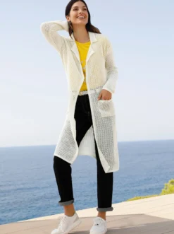 Strickmantel mit Ajour-Muster