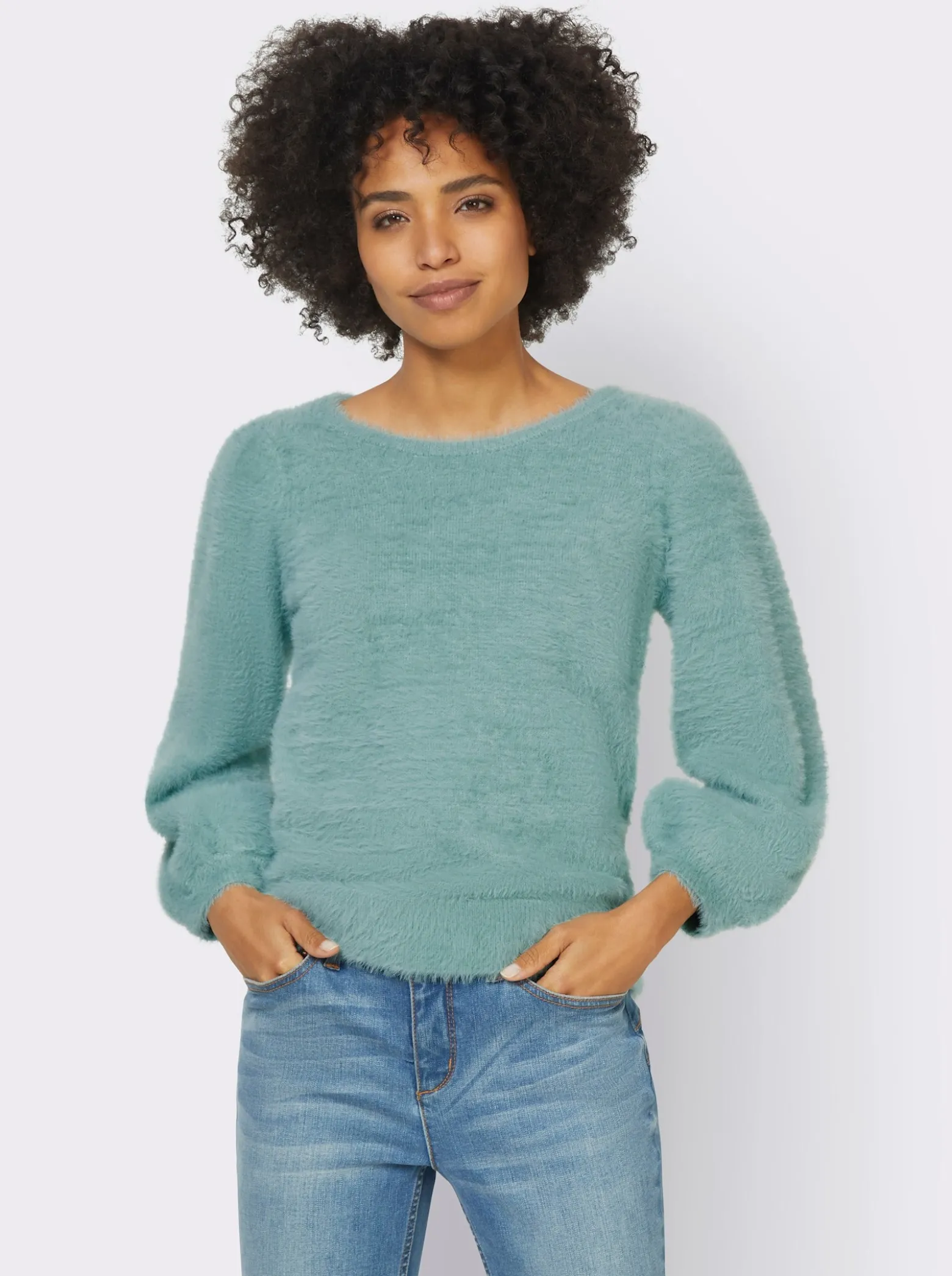 Strickpullover aus Flauschgarn