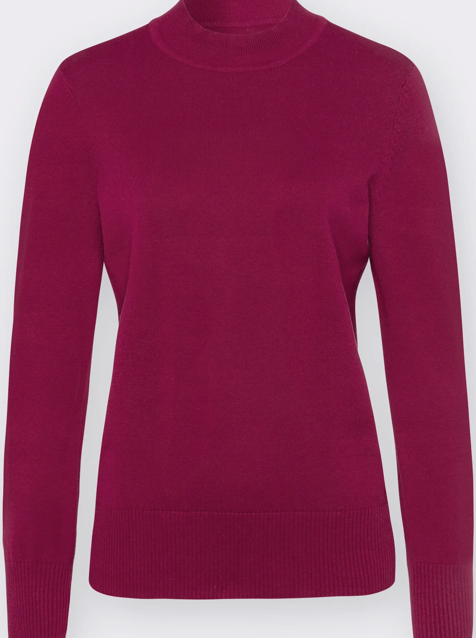 Strickpullover mit geripptem Stehkragen