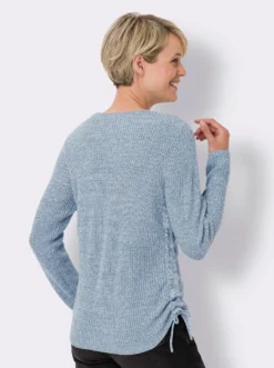 Strickpullover mit Raffung am Saum