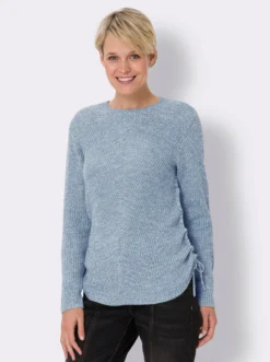 Strickpullover mit Raffung am Saum