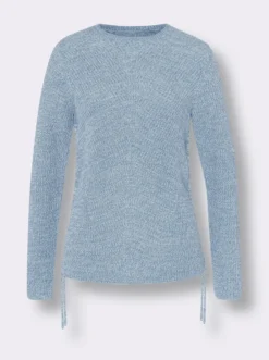 Strickpullover mit Raffung am Saum