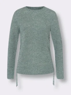 Strickpullover mit Raffung am Saum