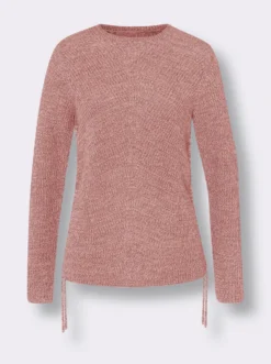 Strickpullover mit Raffung am Saum