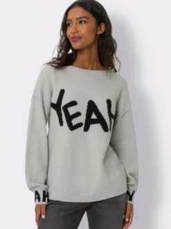 Strickpullover mit Schriftzug vorne