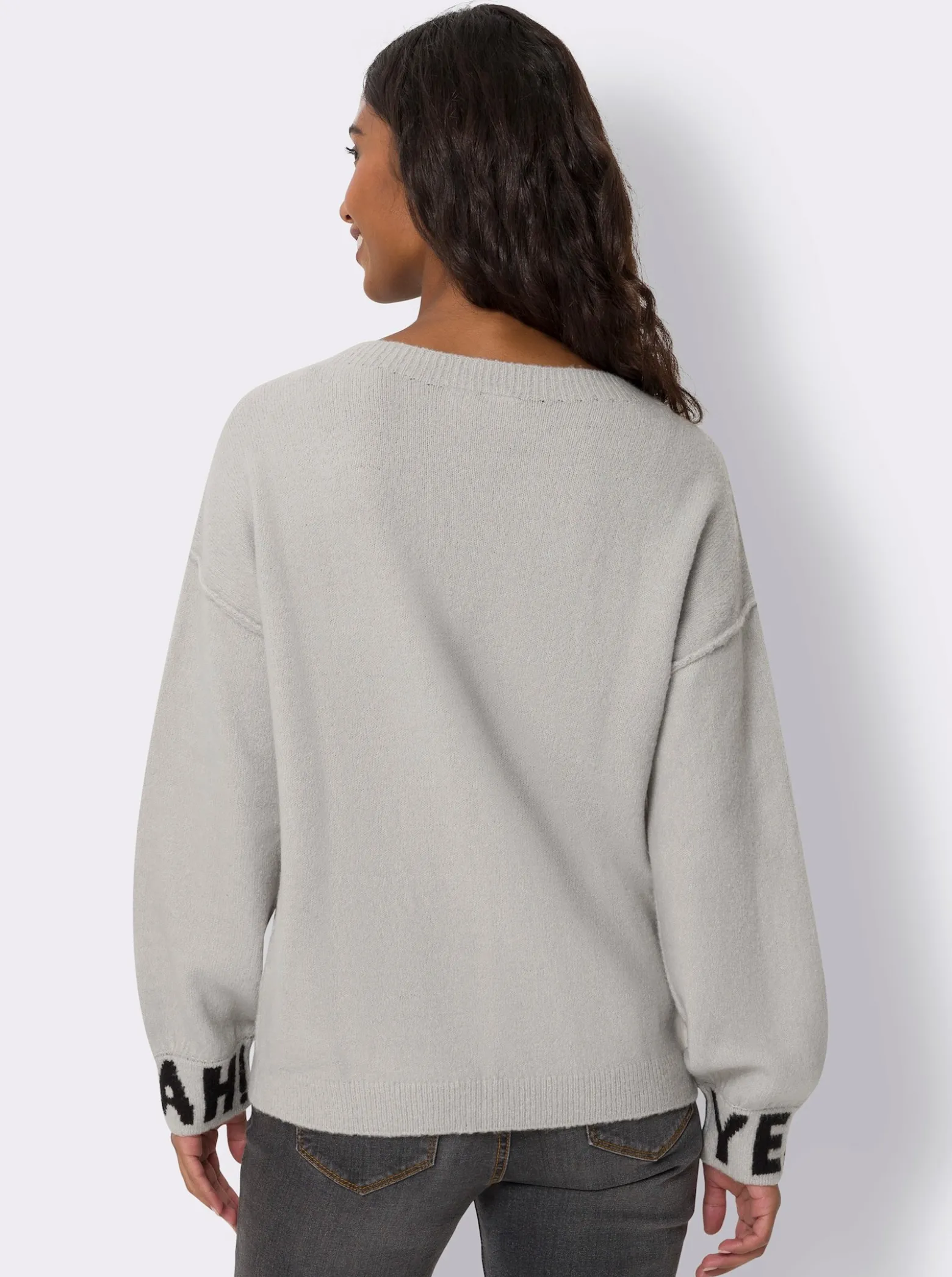 Strickpullover mit Schriftzug vorne