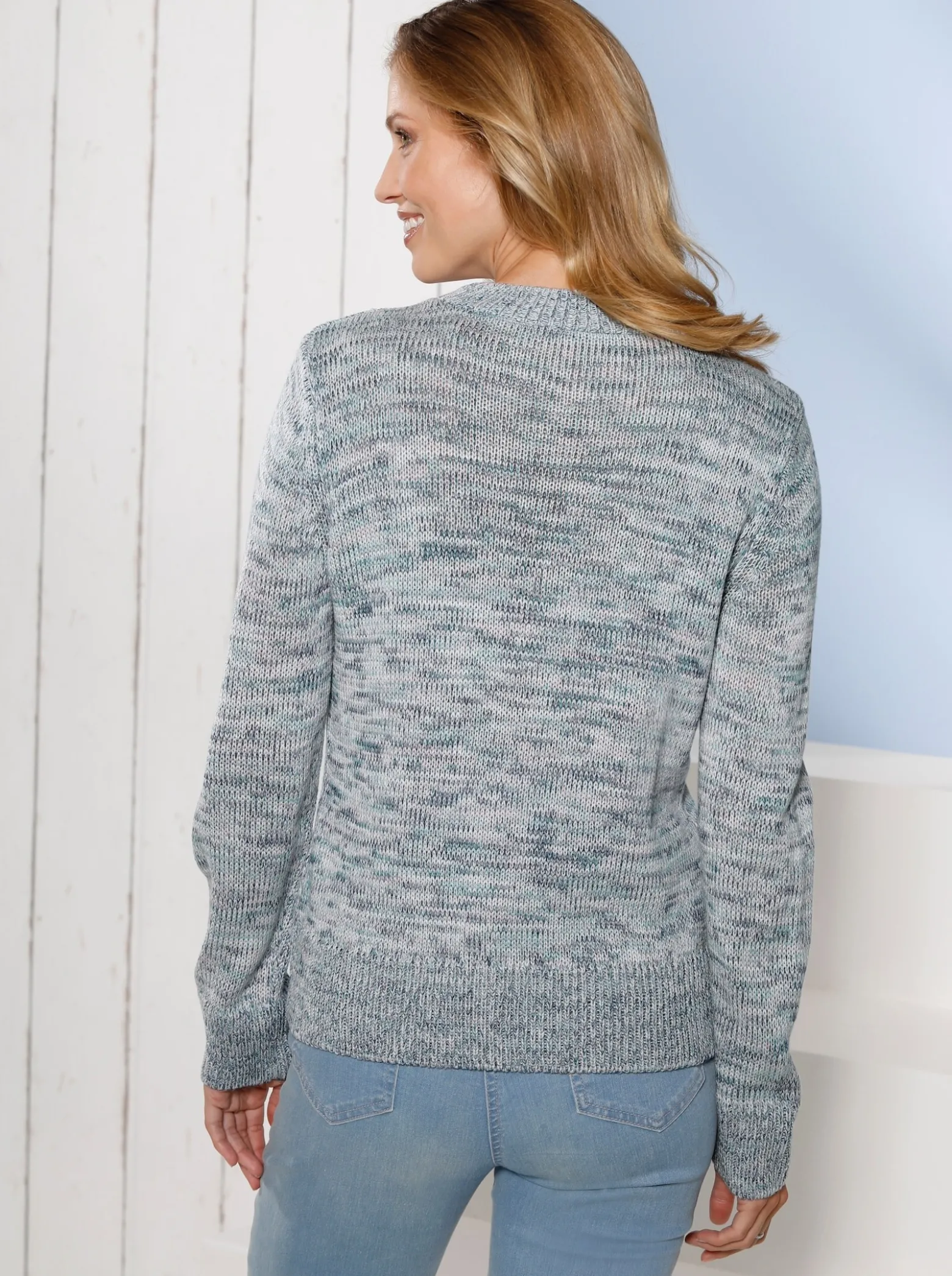 Strickpullover mit Stehkragen