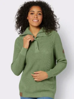 Strickpullover mit Troyerkragen