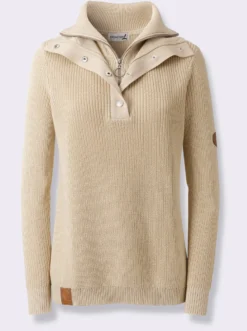 Strickpullover mit Troyerkragen