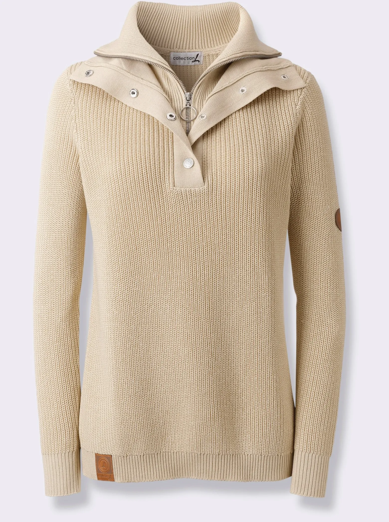 Strickpullover mit Troyerkragen