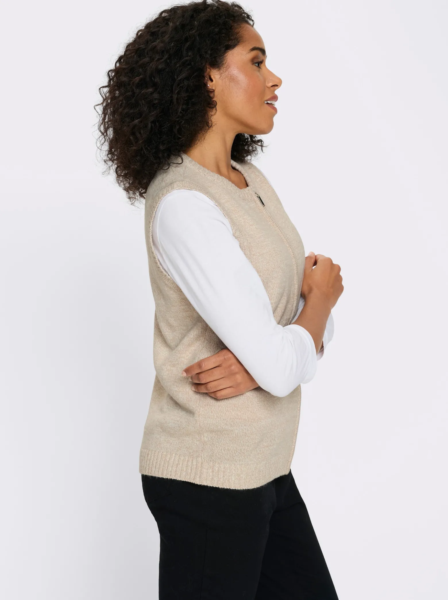 Strickweste aus Melange-Garn