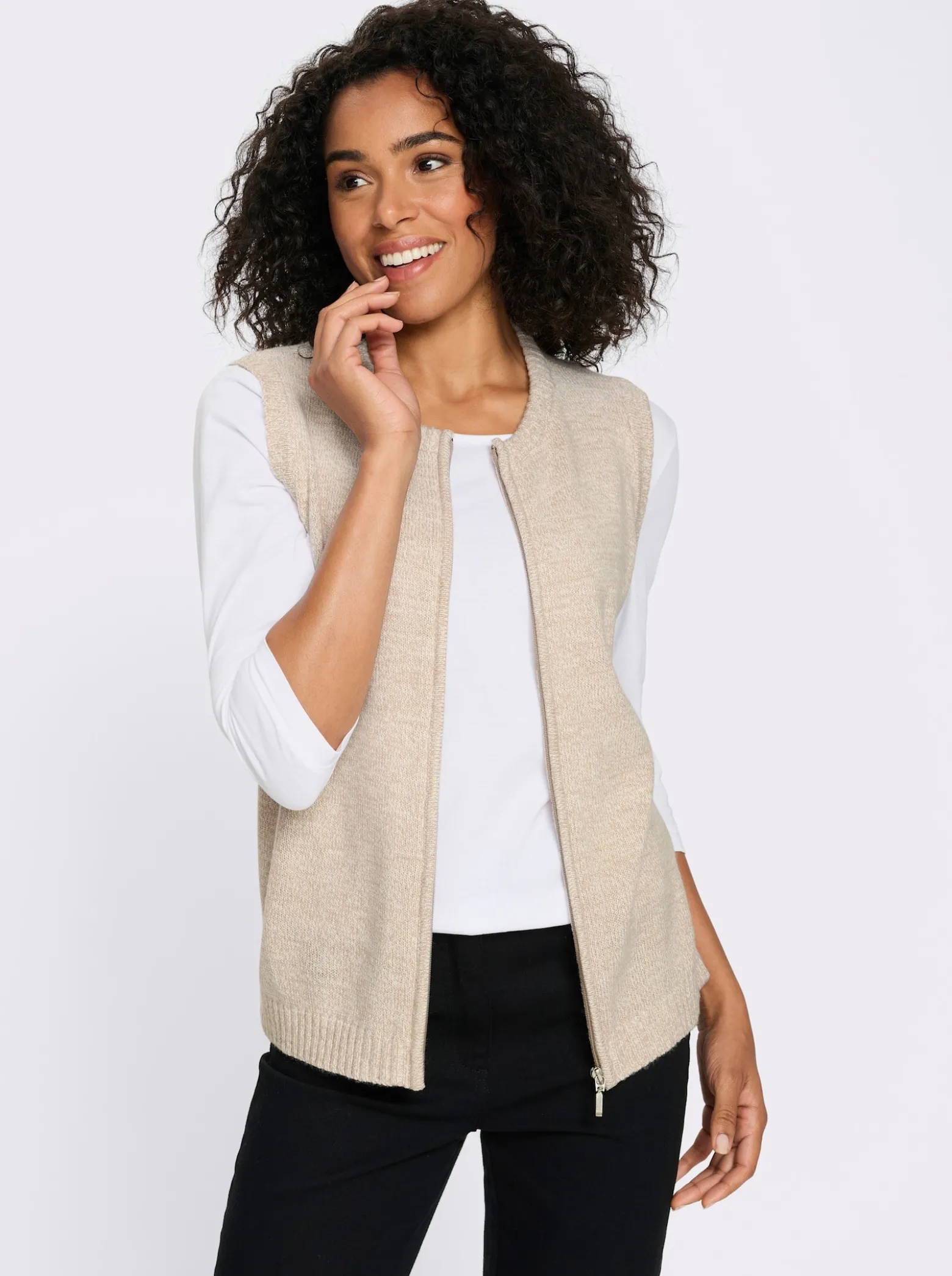 Strickweste aus Melange-Garn