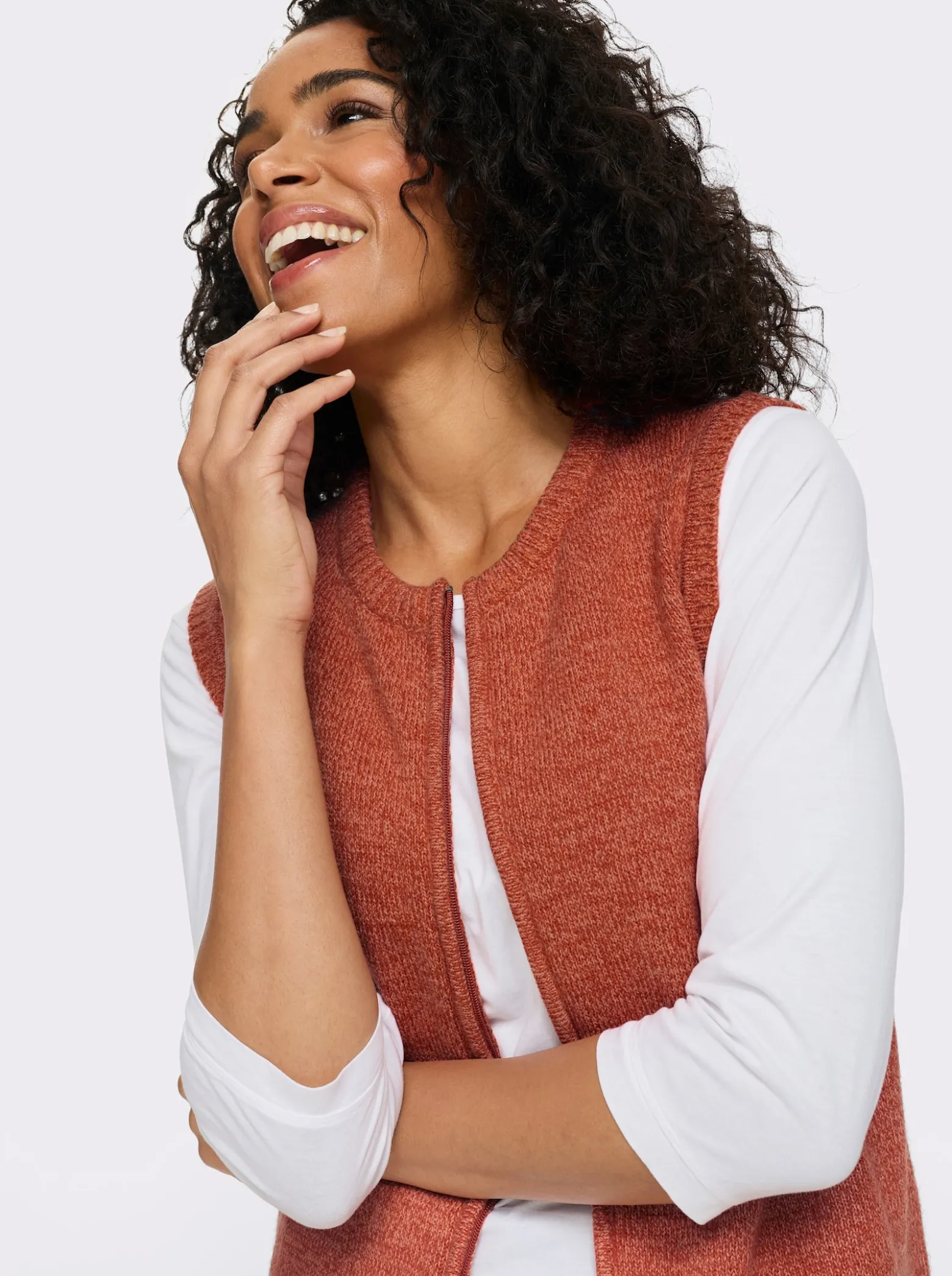 Strickweste aus Melange-Garn