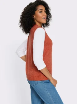 Strickweste aus Melange-Garn