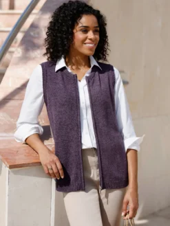 Strickweste aus Melange-Garn