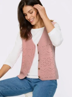 Strickweste im Ajour-Muster