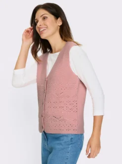 Strickweste im Ajour-Muster