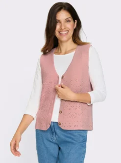 Strickweste im Ajour-Muster