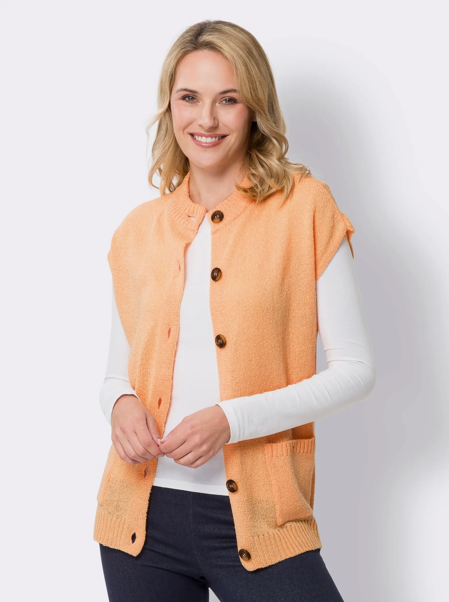Strickweste in Bouclé-Strick