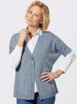 Strickweste in Melange-Optik