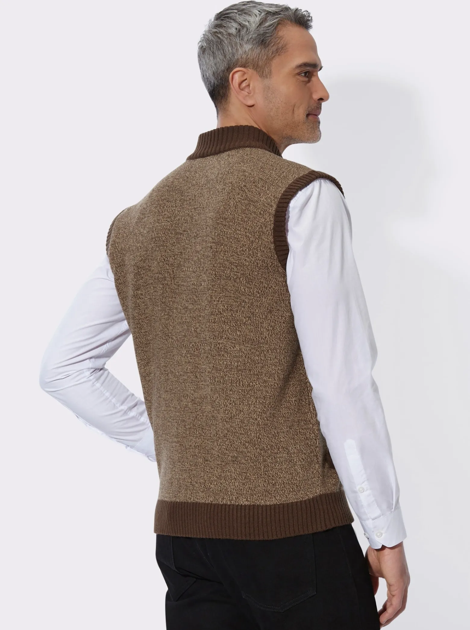 Strickweste in Melange-Optik