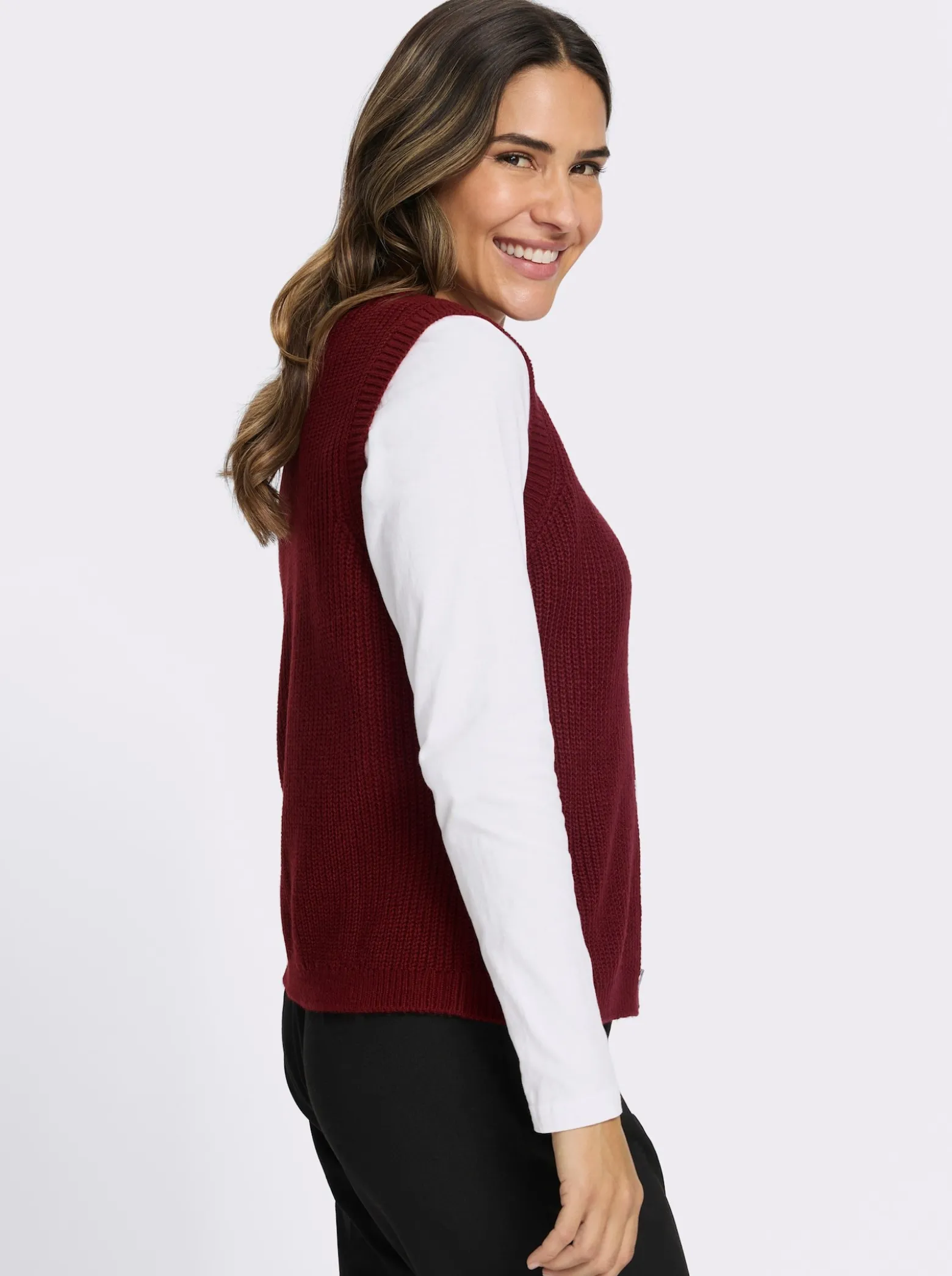 Strickweste in verkürzter Form