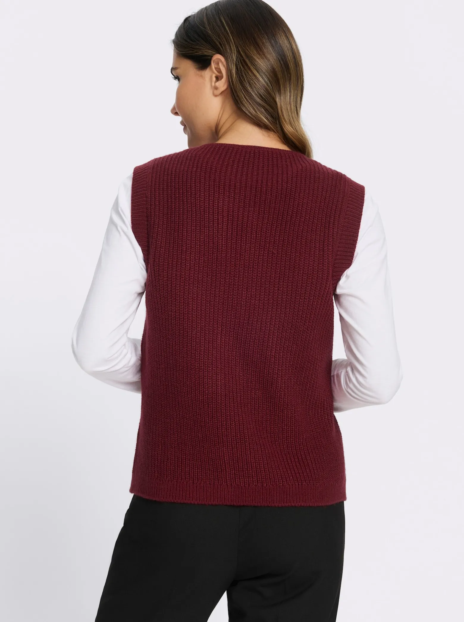 Strickweste in verkürzter Form