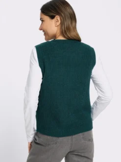 Strickweste in verkürzter Form