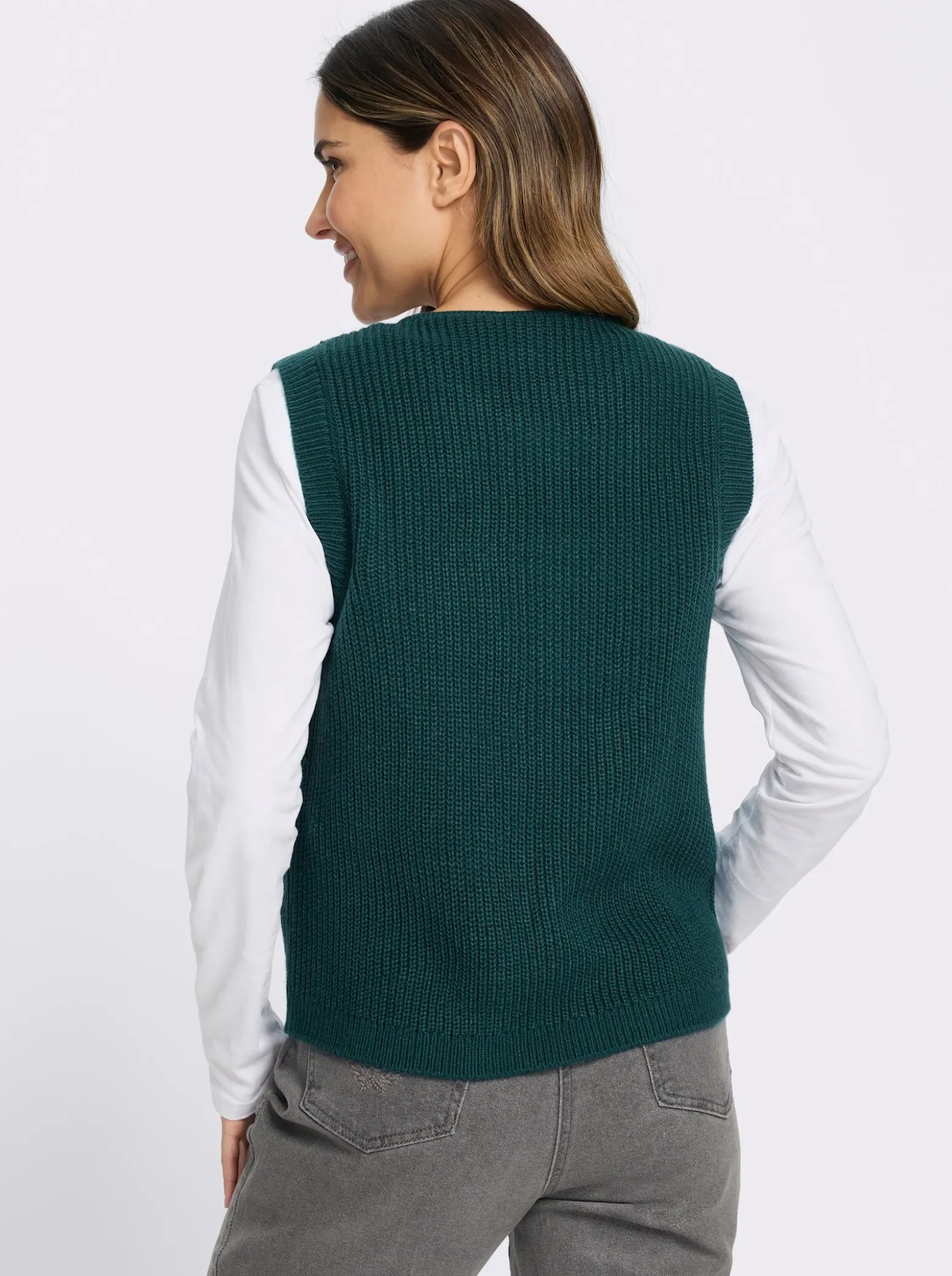 Strickweste in verkürzter Form