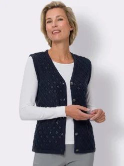 Strickweste mit Ajour-Muster