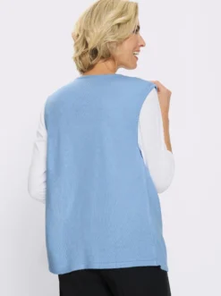 Strickweste mit Ajour-Muster im Vorderteil