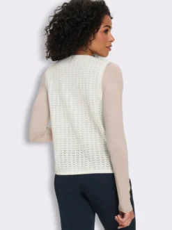 Strickweste mit Bindeband