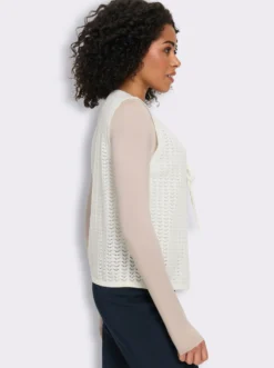 Strickweste mit Bindeband