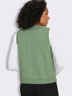 Strickweste mit Bindeband