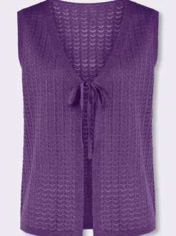 Strickweste mit Bindeband