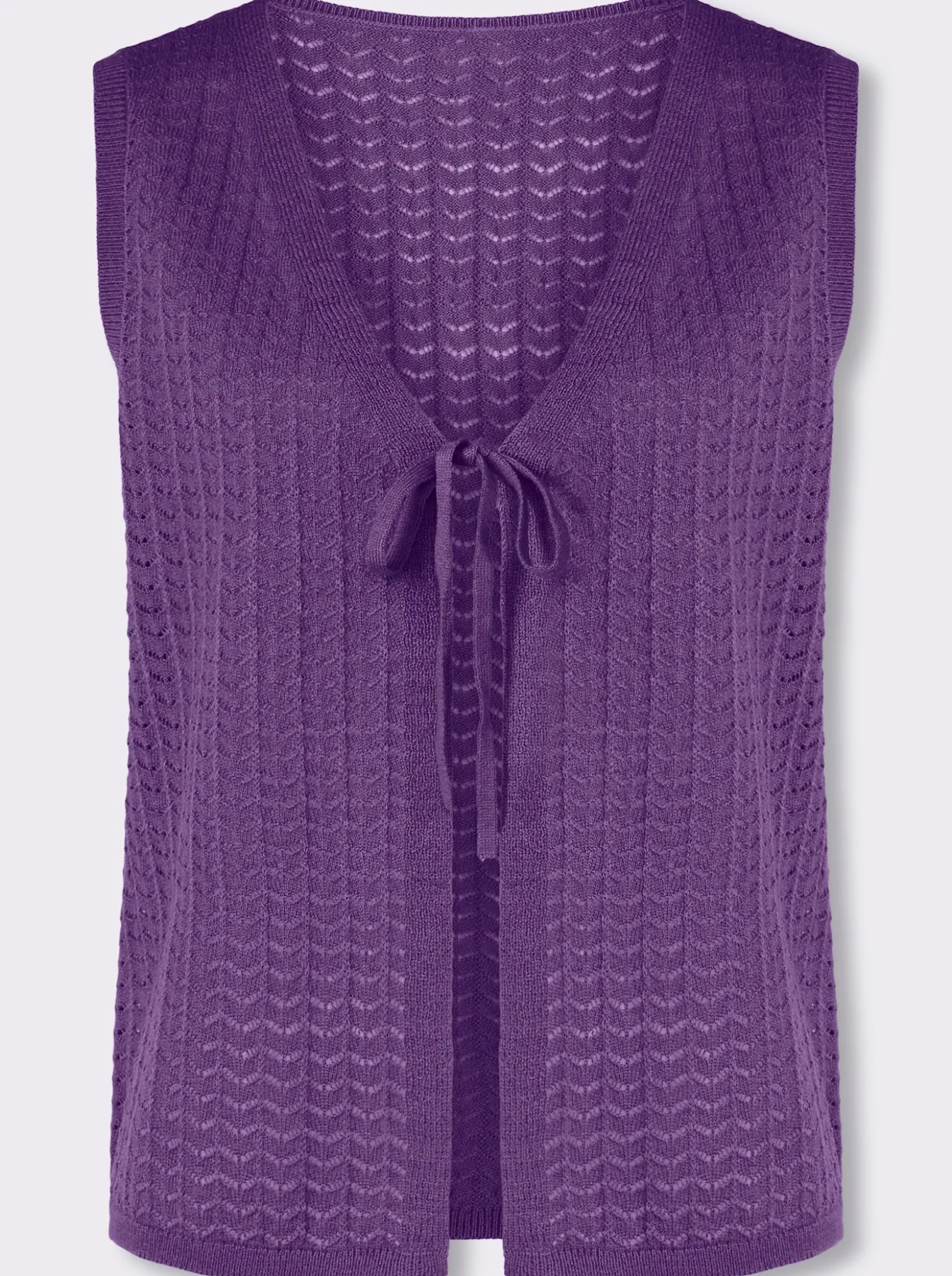 Strickweste mit Bindeband