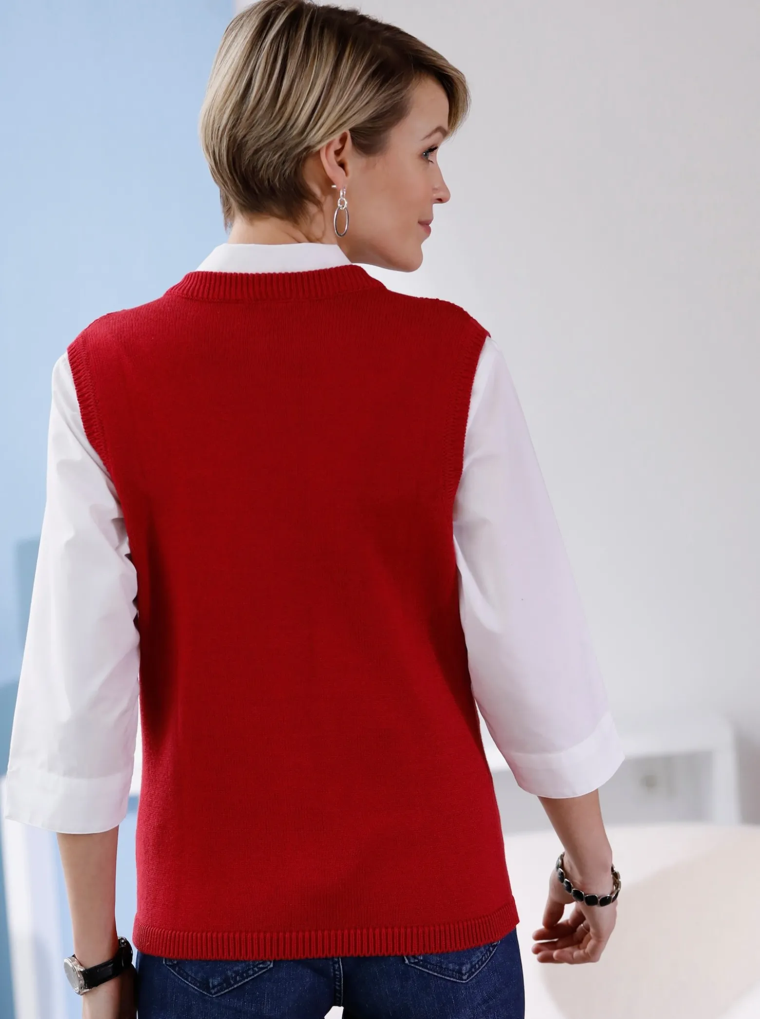 Strickweste mit durchgehendem Reißverschluss