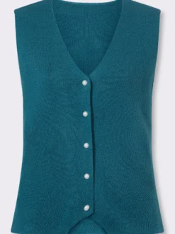 Strickweste mit Knöpfen in Perlen-Optik