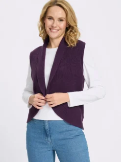 Strickweste mit Schalkragen